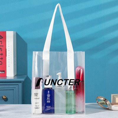 8.27 X 9.85" Clear & Frosted PVC Tote Bag for Shopping