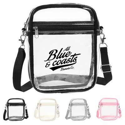 Stadium-Approved Clear PVC Crossbody Bag