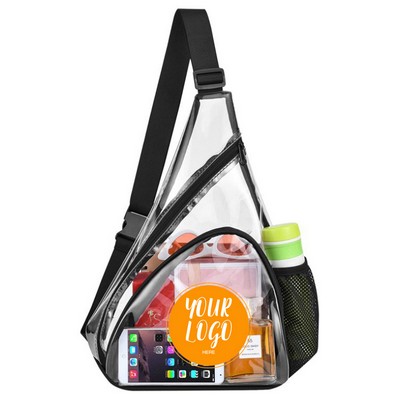 PVC Transparent Triangle Shoulder Crossbody Bag Outdoor Travelling Storage Bag
