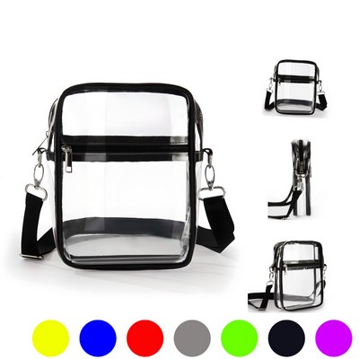 Clear Transparent PVC Crossbody Stadium Bag