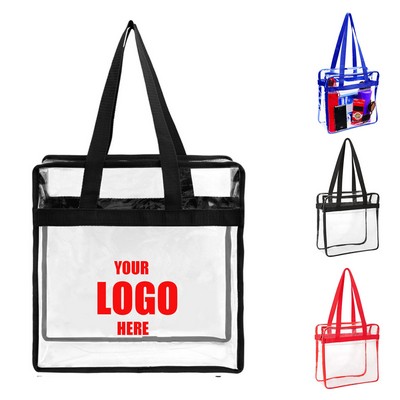 PVC Clear Stadium Zipper Tote