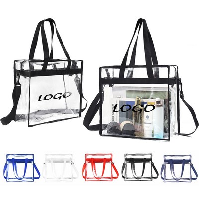 Pvc Transparent Tote Shopping Crossbody Handbag