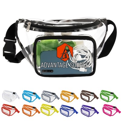 Clear PVC Fanny Pack w/ Two Zipper Pockets