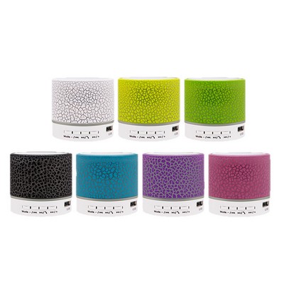 Mini Crackle Design Wireless Bluetooth Speaker Portable LED Glowing Subwoofer Support TF Card