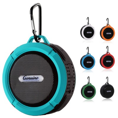 Mini Water Resistant Bluetooth Speaker with Suction Cup and Hook