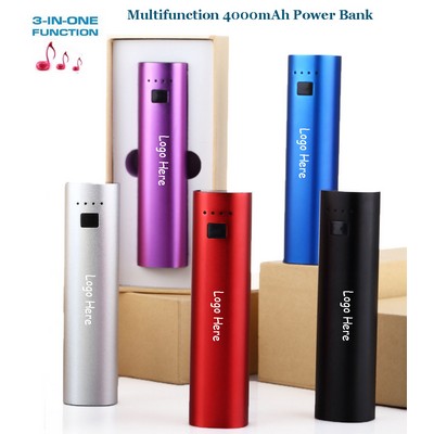 Unique 3" 1 Bluetooth Speaker Power Bank 4000mah