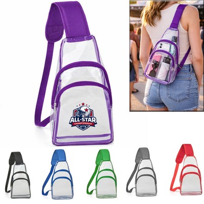 Stadium Sling Travel Clear Bag PVC Transparent Crossbody Backpack