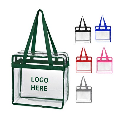 Transparent PVC Tote with Zipper