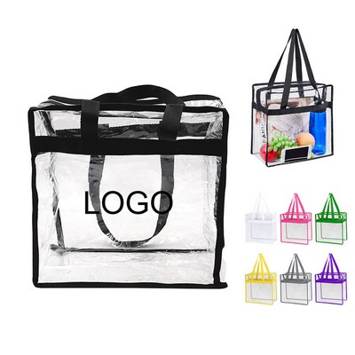 PVC Transparent Zippered Tote Bag
