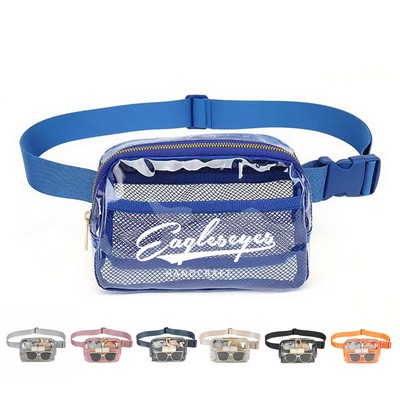 PVC Security Fanny Pack with Mesh Pocket